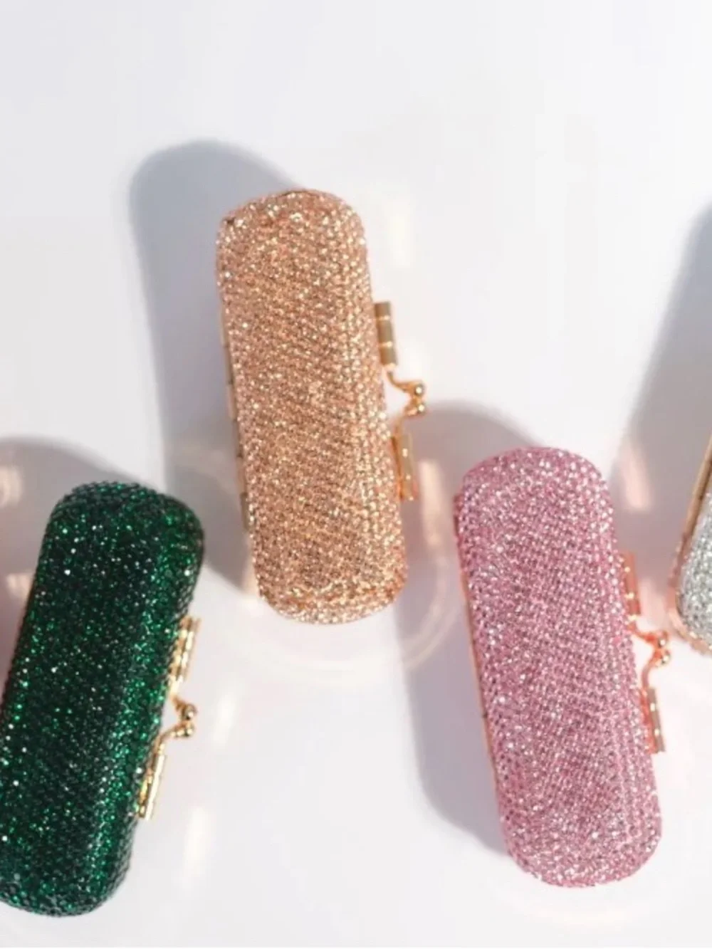 Glitz & Glam Rose Gold Crystal Lipstick Holder Case